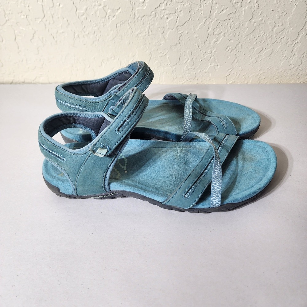 Merrell Terran Ari Lattice Sandals Blue Smoke Womens 9 J95398 Hiking Athletic